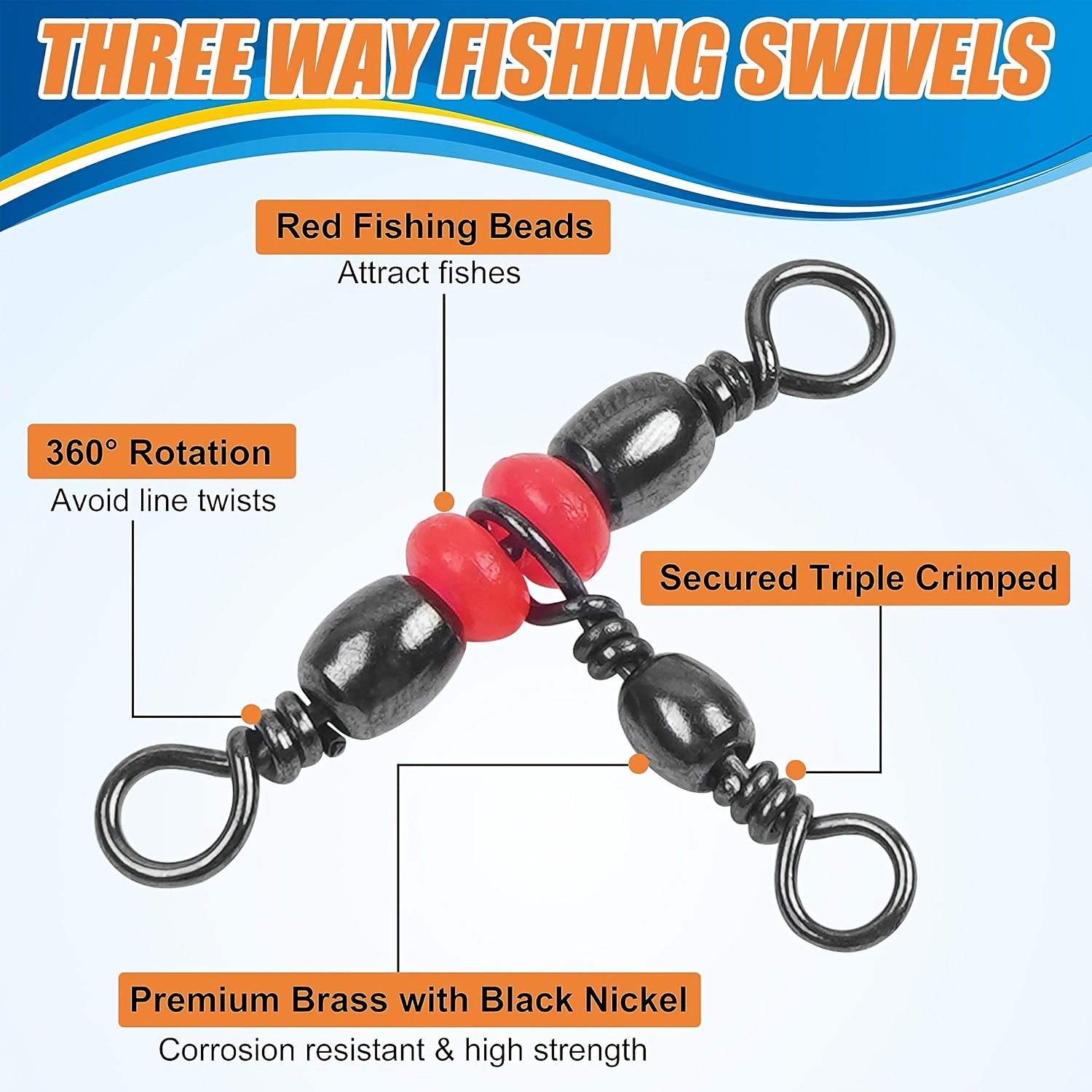 3 Three Way Swivels,Triple Swi - Monofilament Line review and price