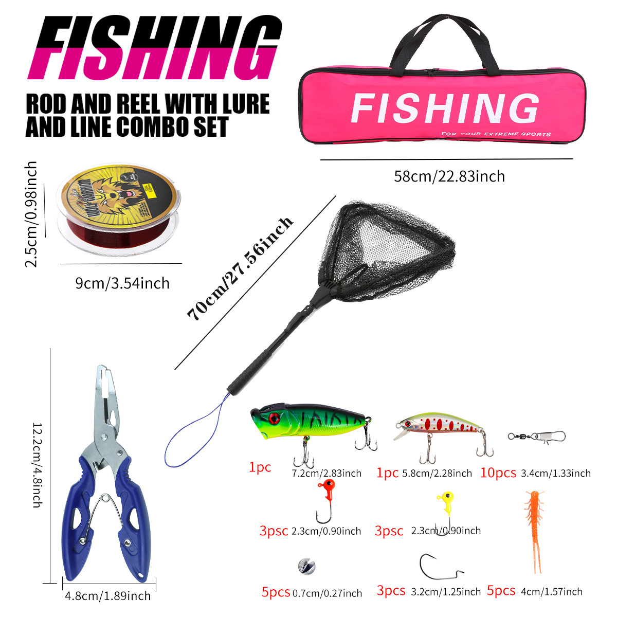 Fishing Pole Set Full Kits Wit - Fishing Line Spooler review and price